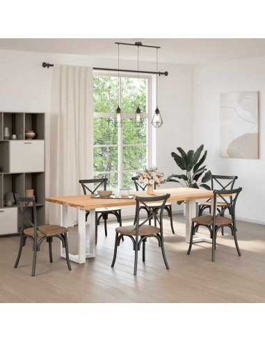 Gambe Tavolo Pranzo Forma T 2pz Bianco 50x35x(72-73)cm Acciaio