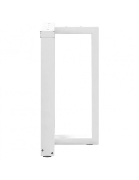 Gambe per tavolo da pranzo a forma di T 2 pz bianche 60x35x(72-73) cm in acciaio