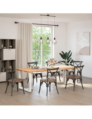 Gambe Tavolo Pranzo Forma T 2pz Bianco 70x35x(72-73) cm Acciaio