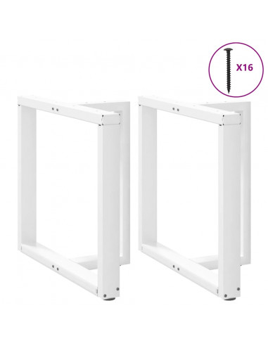 Gambe Tavolo Pranzo Forma T 2pz Bianco 70x35x(72-73) cm Acciaio