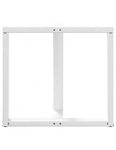 Gambe per tavolo da pranzo a forma di T 2 pz bianche 80x35x(72-73) cm in acciaio