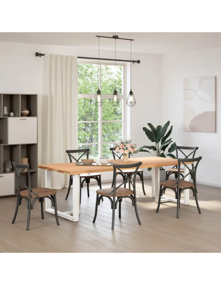 Gambe Tavolo Pranzo Forma T 2pz Bianco 90x35x(72-73)cm Acciaio