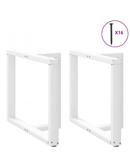 Gambe Tavolo Pranzo Forma T 2pz Bianco 90x35x(72-73)cm Acciaio