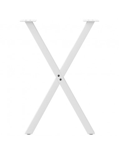 Gambe per tavolo da pranzo a forma di X 2 pz bianche 50x(72-73) cm in acciaio