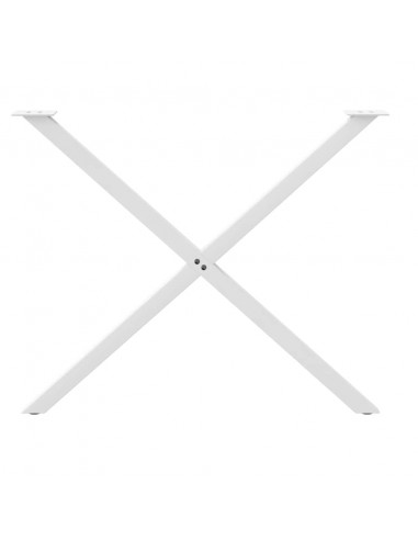 Gambe Tavolo Pranzo Forma X 2pz Bianco 90x(72-73)cm Acciaio