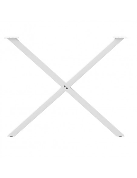 Gambe Tavolo Pranzo Forma X 2pz Bianco 90x(72-73)cm Acciaio