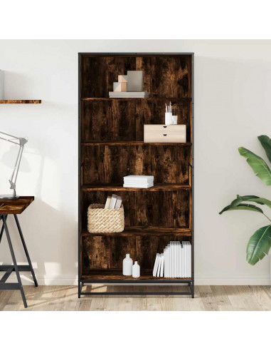 Libreria Rovere Fumo 80,5x35x170,5 cm in Truciolato