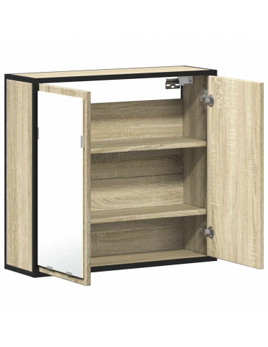 Mobile Bagno con Specchio Rovere Sonoma 65x20x60 cm Multistrato