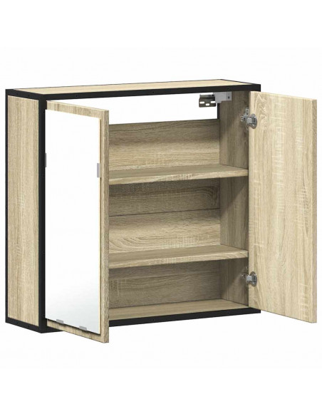 Mobile Bagno con Specchio Rovere Sonoma 65x20x60 cm Multistrato