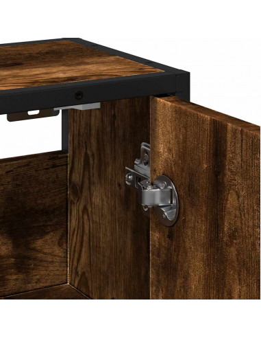 Mobile Bagno Specchio Rovere Fumo 65x20x60 cm Legno Multistrato