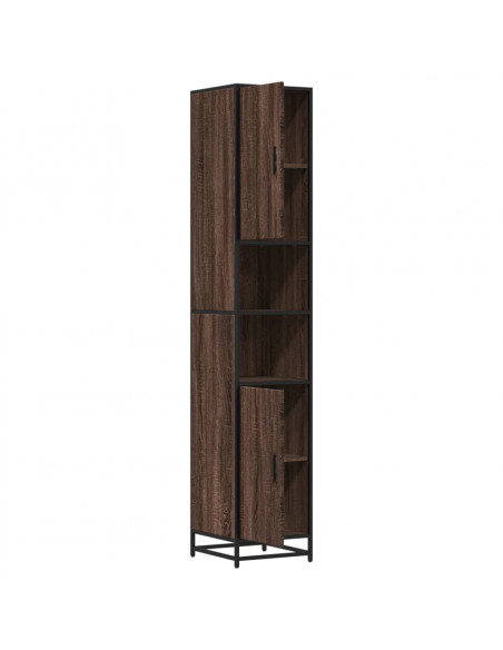 Mobile da Bagno Marrone 35x37,5x188,5cm in Truciolato e Metallo