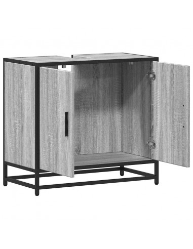 Mobile Lavabo Bagno Grigio Sonoma 65x33x60 cm Legno Multistrato