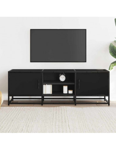 Mobile Porta TV Nero 120x35x41 cm in Truciolato e Metallo