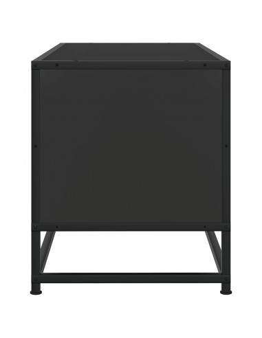 Mobile Porta TV Nero 180x30x50cm in Truciolato e Metallo
