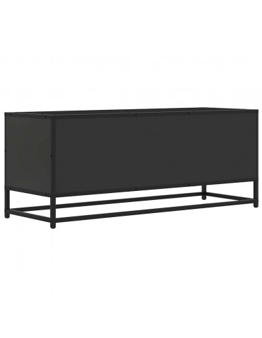 Mobile Porta TV Nero 180x30x50cm in Truciolato e Metallo