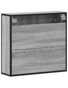 Mobile Specchio da Bagno Grigio Sonoma 65x20x60 cm Multistrato