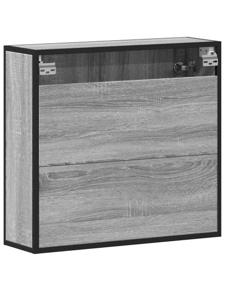 Mobile Specchio da Bagno Grigio Sonoma 65x20x60 cm Multistrato
