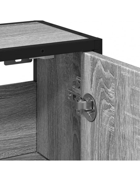 Mobile Specchio da Bagno Grigio Sonoma 65x20x60 cm Multistrato