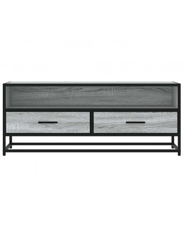 Mobile TV Grigio Sonoma 100x34,5x40cm Legno Multistrato Metallo