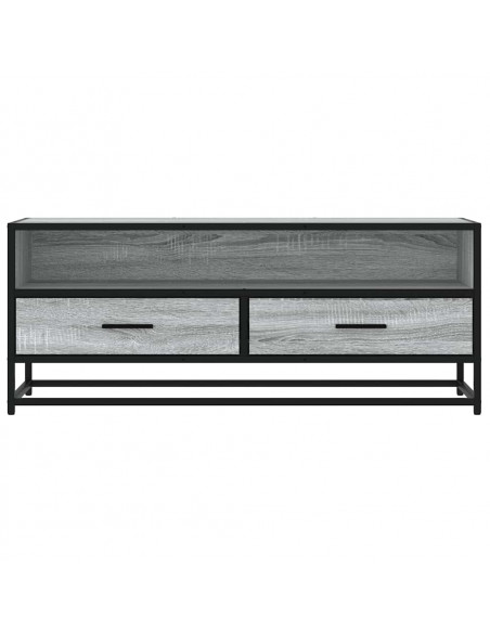 Mobile TV Grigio Sonoma 100x34,5x40cm Legno Multistrato Metallo