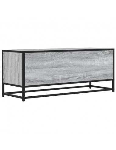 Mobile TV Grigio Sonoma 100x34,5x40cm Legno Multistrato Metallo