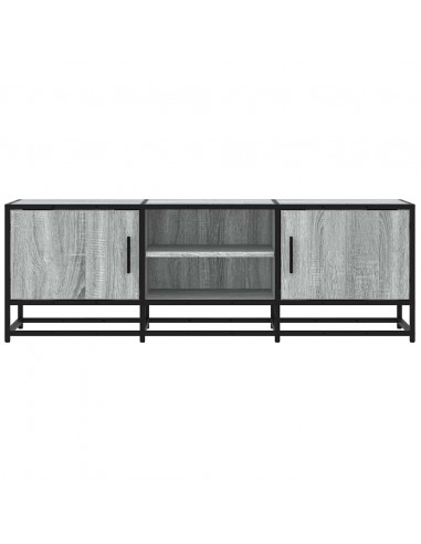 Mobile TV Grigio Sonoma 120x35x41cm Legno Multistrato e Metallo