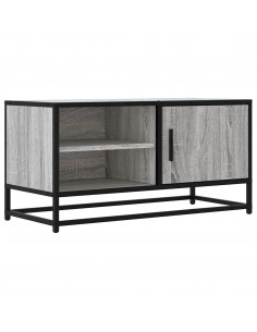 Mobile TV Grigio Sonoma 80x34,5x40 cm Legno Multistrato Metallo