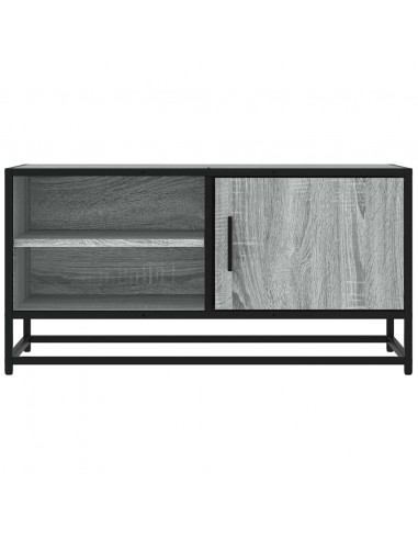 Mobile TV Grigio Sonoma 80x34,5x40 cm Legno Multistrato Metallo