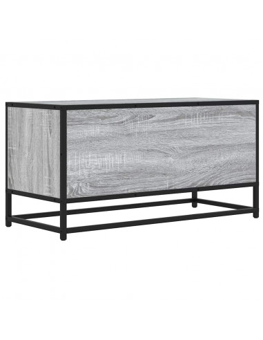 Mobile TV Grigio Sonoma 80x34,5x40 cm Legno Multistrato Metallo