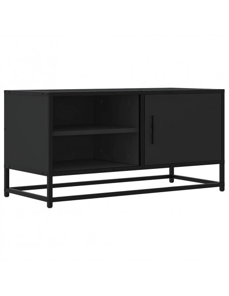 Mobile TV Nero 80x34,5x40cm in Truciolato e Metallo
