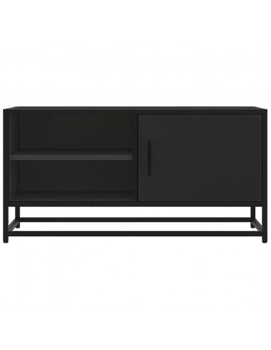 Mobile TV Nero 80x34,5x40cm in Truciolato e Metallo