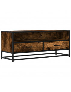 Mobile TV Rovere Fumo 100x34,5x40cm Legno Multistrato e Metallo
