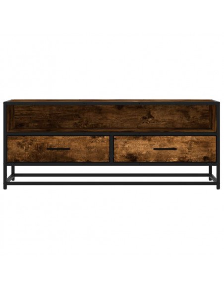 Mobile TV Rovere Fumo 100x34,5x40cm Legno Multistrato e Metallo