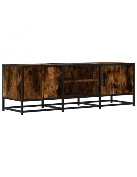 Mobile TV Rovere Fumo 120x35x41 cm Legno Multistrato e Metallo