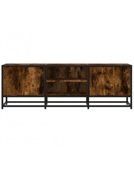 Mobile TV Rovere Fumo 120x35x41 cm Legno Multistrato e Metallo