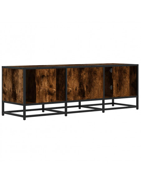 Mobile TV Rovere Fumo 120x35x41 cm Legno Multistrato e Metallo