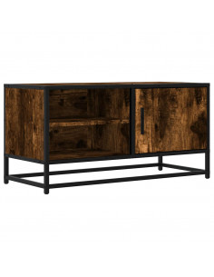 Mobile TV Rovere Fumo 80x34,5x40 cm Legno Multistrato e Metallo