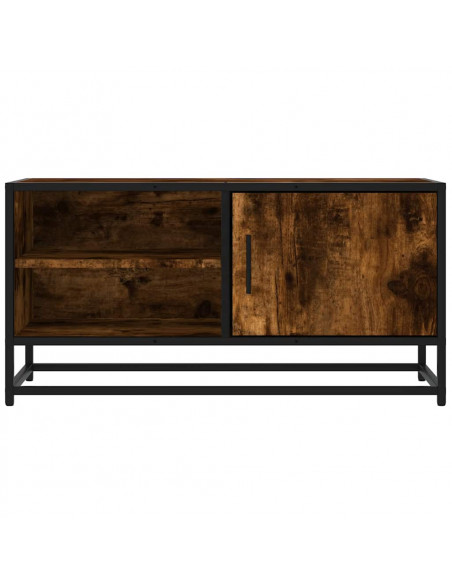 Mobile TV Rovere Fumo 80x34,5x40 cm Legno Multistrato e Metallo