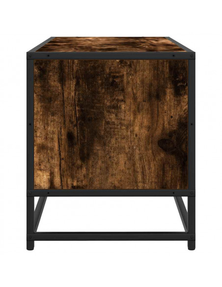 Mobile TV Rovere Fumo 80x34,5x40 cm Legno Multistrato e Metallo