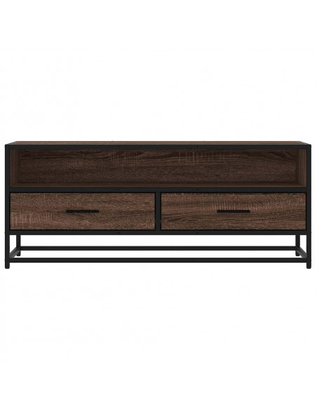 Mobile TV Rovere Marrone 100x34,5x40 cm Multistrato e Metallo