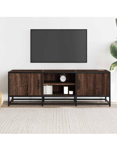 Mobile TV Rovere Marrone 120x35x41 cm Legno Multistrato Metallo