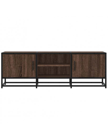Mobile TV Rovere Marrone 120x35x41 cm Legno Multistrato Metallo