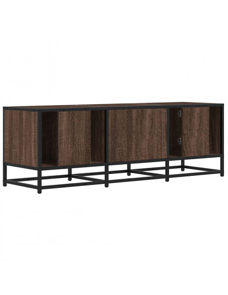 Mobile TV Rovere Marrone 120x35x41 cm Legno Multistrato Metallo