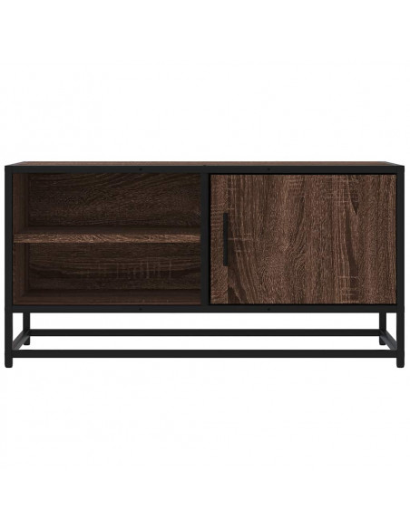 Mobile TV Rovere Marrone 80x34,5x40cm Legno Multistrato Metallo