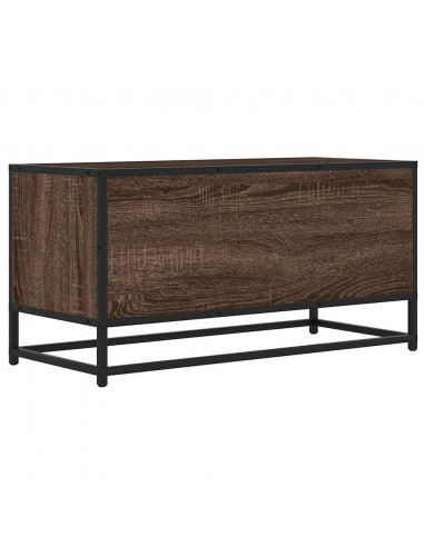 Mobile TV Rovere Marrone 80x34,5x40cm Legno Multistrato Metallo