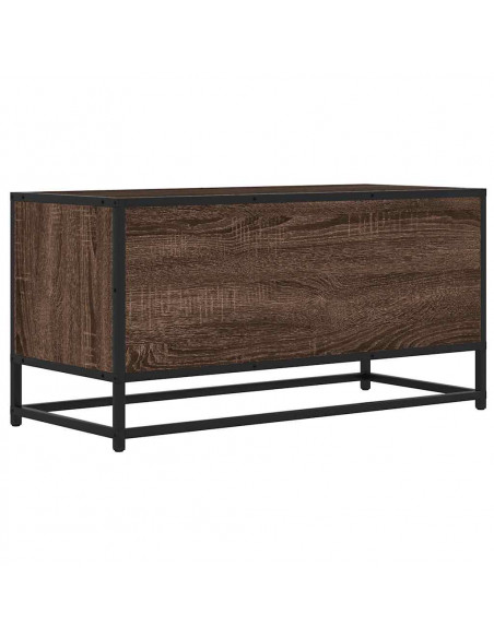 Mobile TV Rovere Marrone 80x34,5x40cm Legno Multistrato Metallo