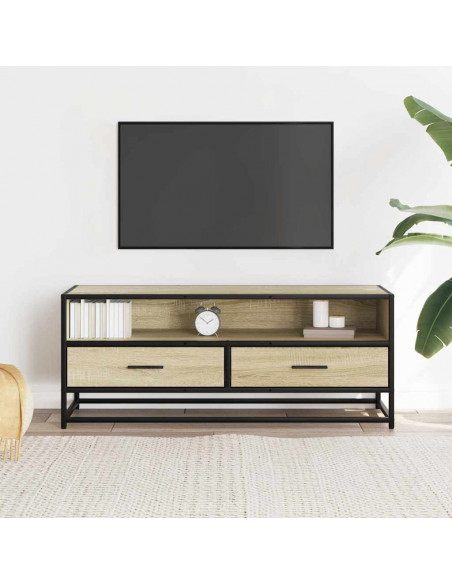 Mobile TV Rovere Sonoma 100x34,5x40cm Legno Multistrato Metallo