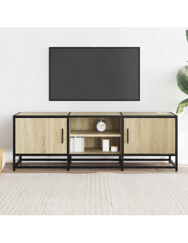 Mobile TV Rovere Sonoma 120x35x41cm Legno Multistrato e Metallo