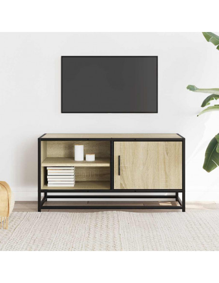 Mobile TV Rovere Sonoma 80x34,5x40 cm Legno Multistrato Metallo