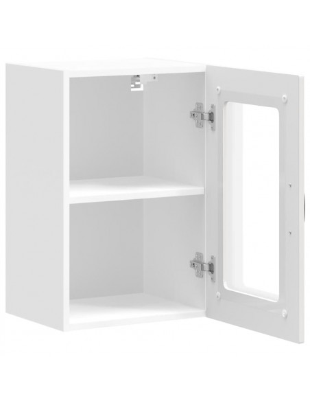 Pensile da Cucina con Porta in Vetro Kalmar Bianco Lucido